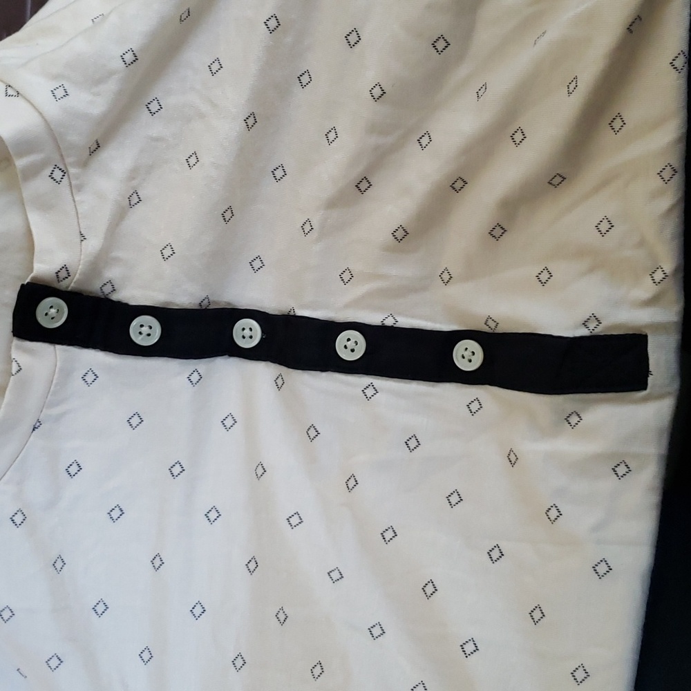 J. Crew PJ Henley top. Ivory & black. NWOT. Size Small. - Picture 3 of 6